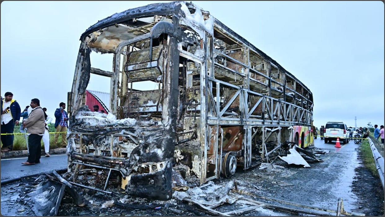 andhra pradesh kurnool bus fire how 234 smartphones intensified burning investigation reveals