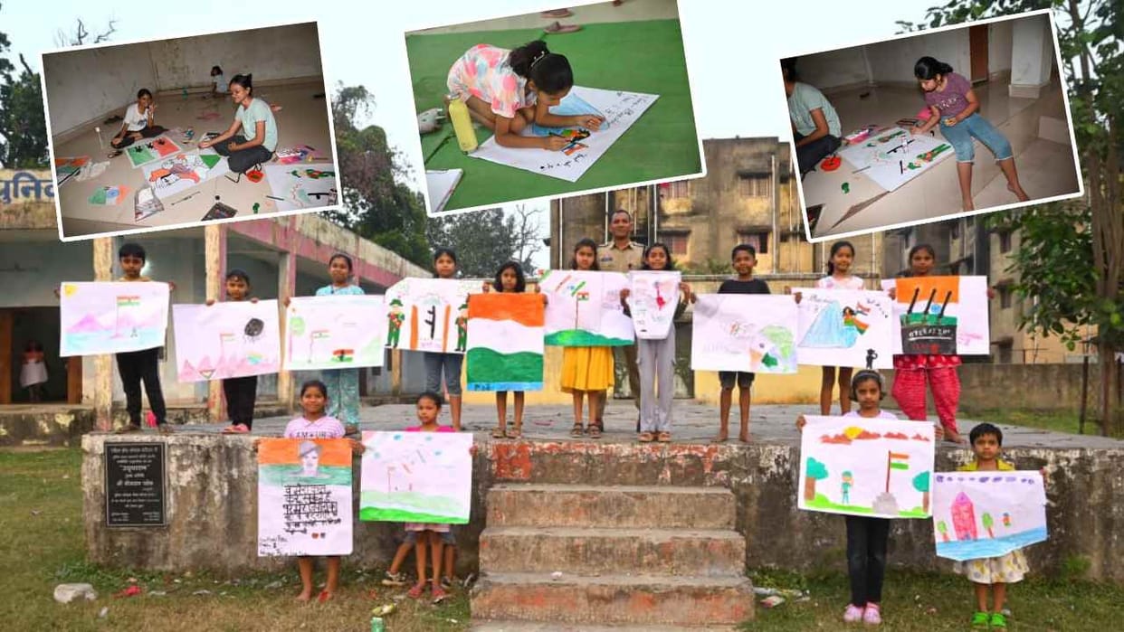 Painting competition in memory of martyrs in Korba