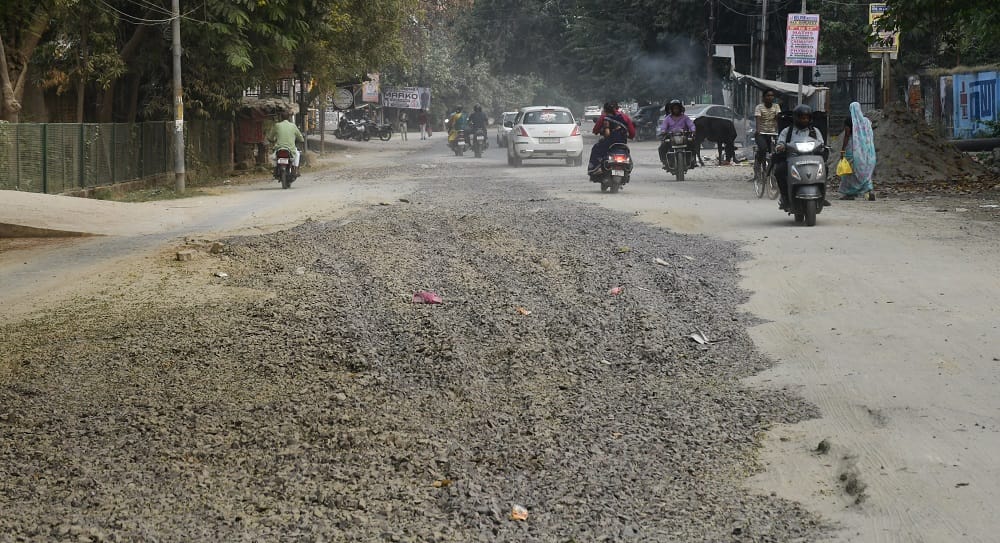 Kanpur road inaugurated by MP MLA did not even have estimate made potholes and gravel remained as they were