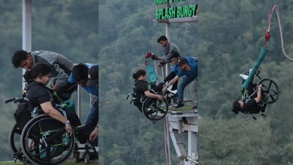 Rishikesh Para athlete Dr. Neerja created history jumping from 109 meters in bungee jumping