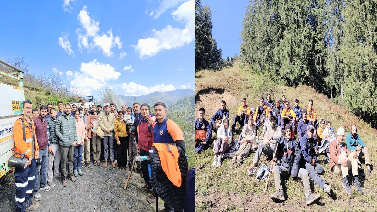 Nine pilgrims lost their way on their way from Shikari Devi to Budha Kedar, found safe in a forest cave