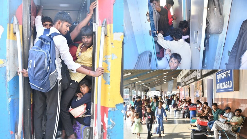 UP: Crowds overwhelm claims of special trains for Chhath; people travel in toilets... Pictures