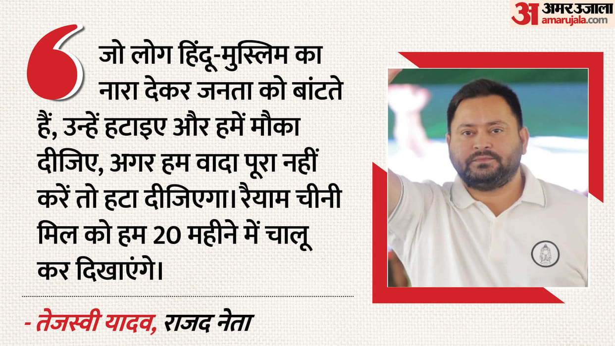 Bihar elections: Tejashwi yadav said that he will ensure the Rayyam sugar mill is operational within 20 months
