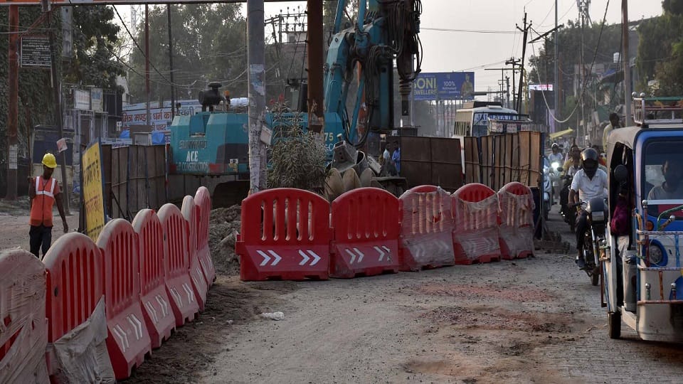 Pillar construction on Eta Chungi flyover Aligarh