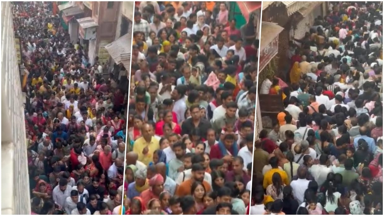 A large number of devotees reached Vrindavan in the month of Kartik to have darshan of Thakur ji