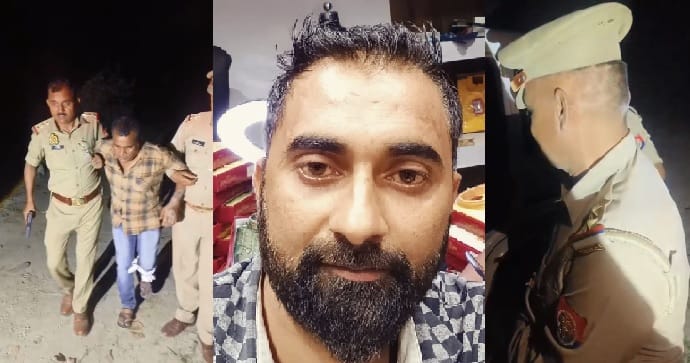 Unnao Accused of murder by smashing head with brick arrested in encounter shot in leg accomplice absconding