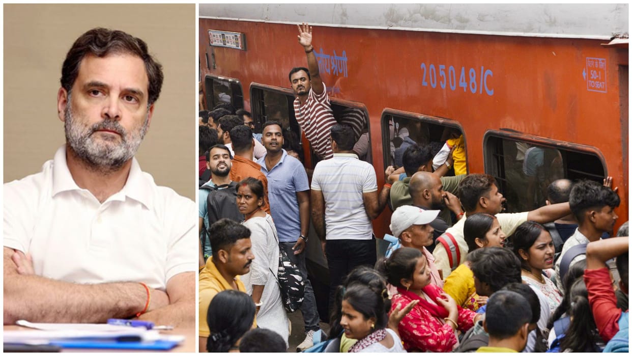 Rahul Gandhi Targets Union Government NDA over Trains Overcrowding in Festival Season Diwali Chhath Bhai Dooj