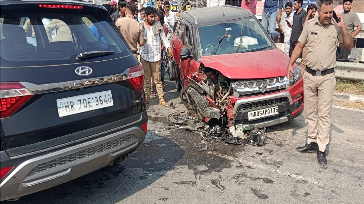 Two accidents in Panipat: SHO and two others injured in head-on collision; liquor shop in-charge killed