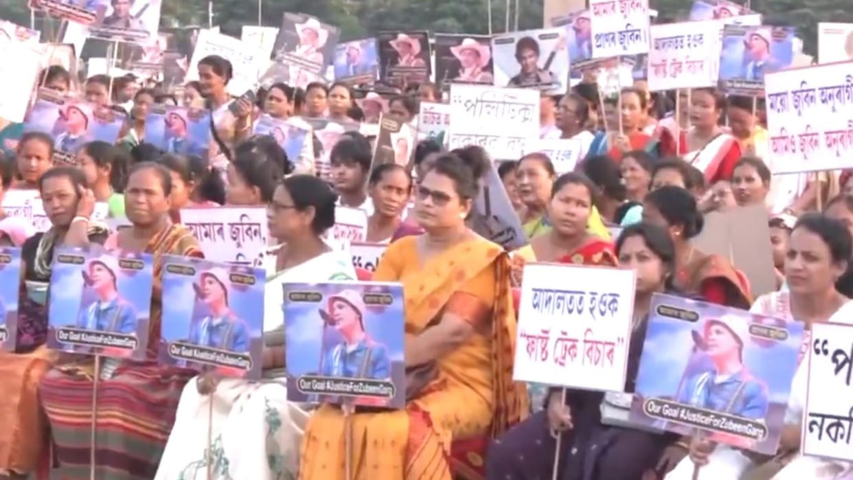 BJP stages rally in Dibrugarh over singer Zubeen Garg death many people gathered