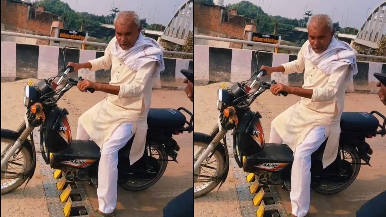 Old Man fools cops by taking a shortcut on the wrong side gets a hefty fine after being caught Video Viral