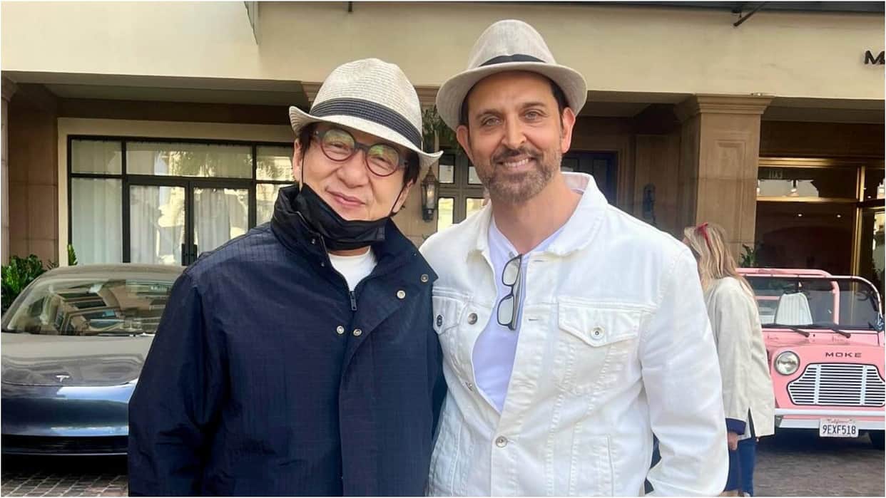 Hrithik Roshan Fancy meeting with legendary action star Jackie Chan both poses for a snap