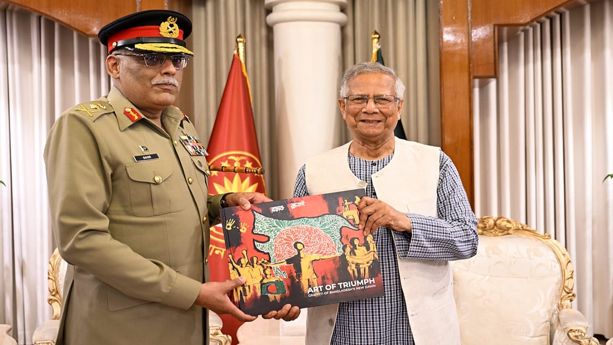 Bangladesh’s interim leader Yunus gifts book to Pakistan general showing India's northeast as part of Banglade