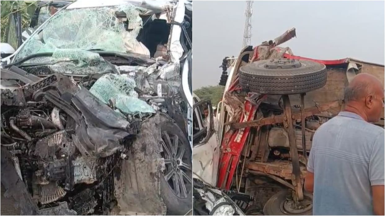 Rajasthan News: One killed, over 25 injured as bus and car collide head-on in Osian, chaos at accident site