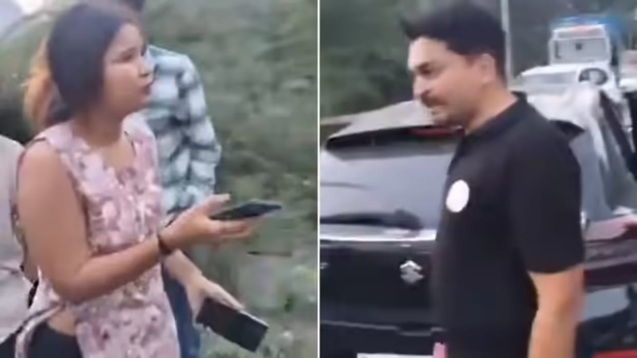 A woman was running away without paying a bill of over 10 Thousand rupees the staff immediately caught her