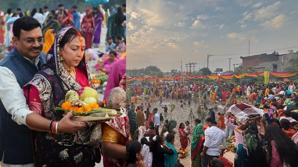 Chhath Festival 2025 devotees Doing sunset Puja during 36 hours of waterless fast in Uttarakhand Photos