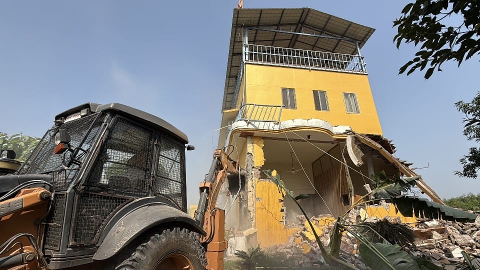 Administration demolished nine illegal luxury farmhouses in Ropar
