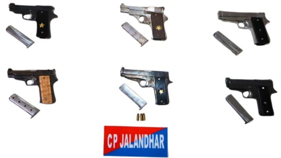 Six pistols recovered from associates of gangster Jaggu Bhagwanpuria Jalandhar