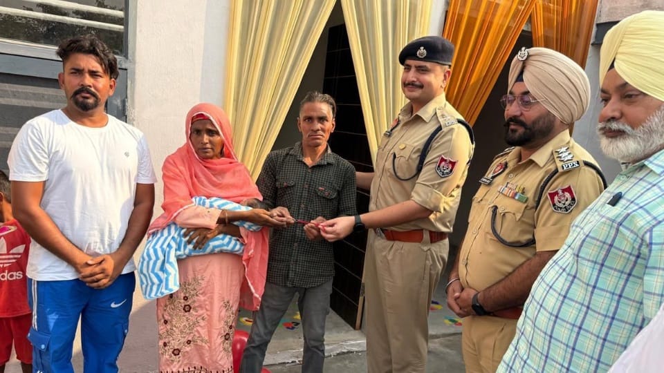 Punjab Police sets an example Rain destroyed home Lehra DSP initiative provides new home for needy