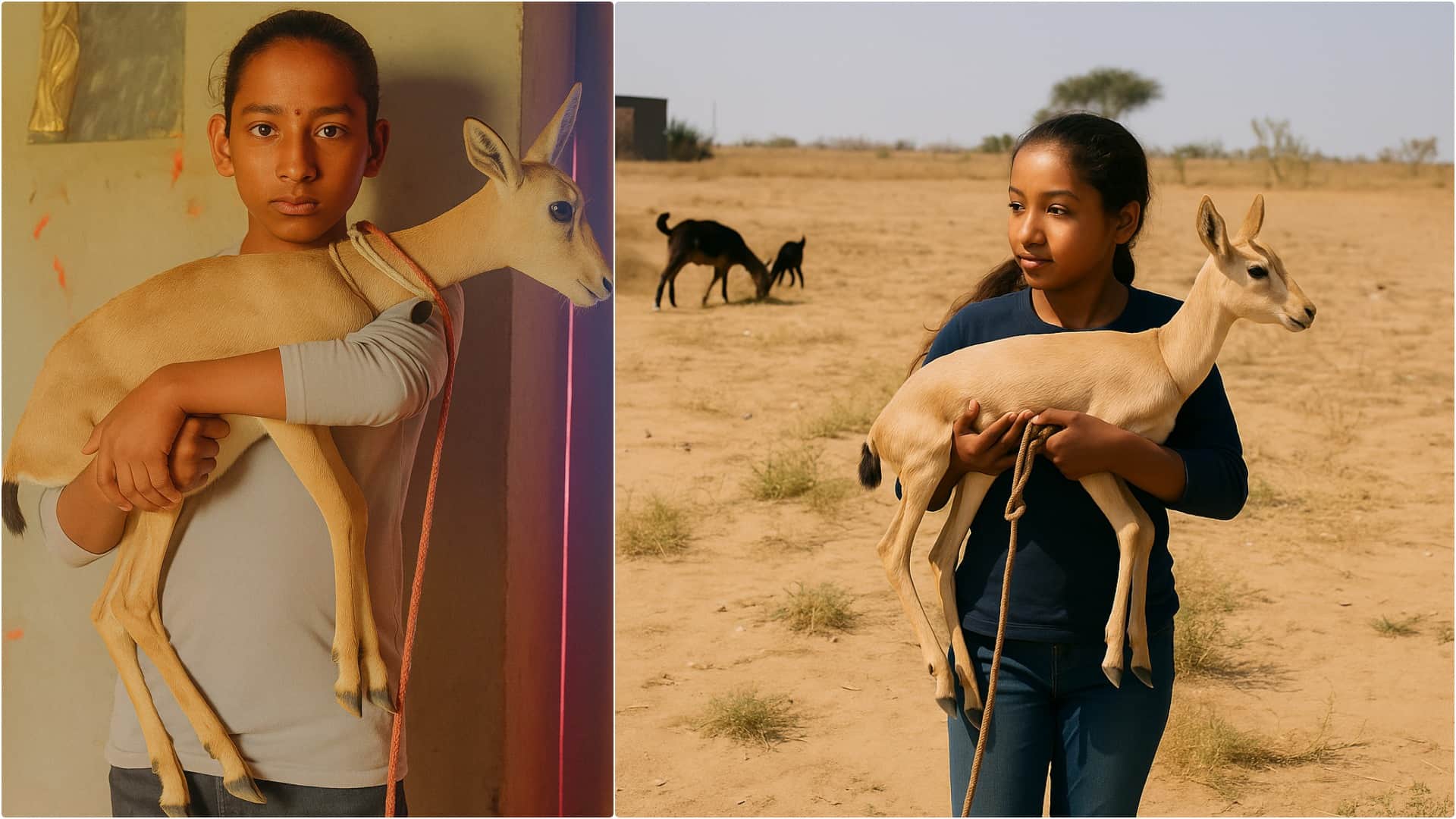 Rajasthan News 11 Year Old Pooja Kanwar Raises Baby Deer Munki Know Details News in Hindi