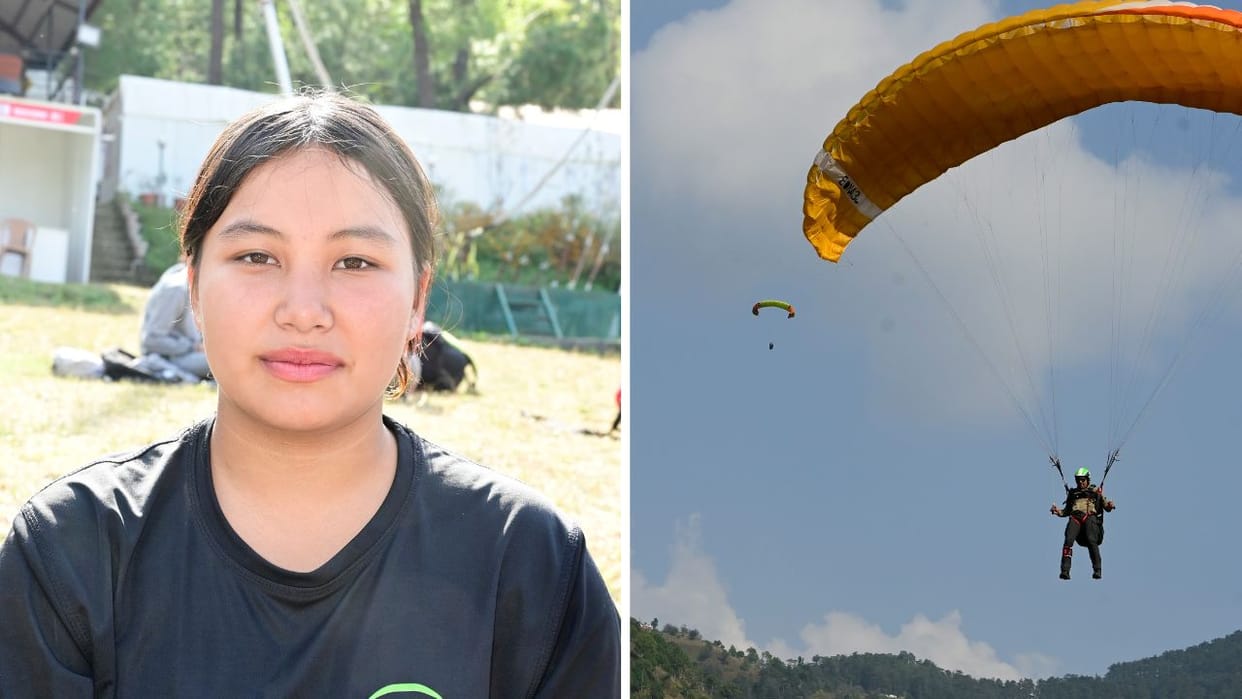Junga Flying Festival Overcoming her fear 16-year-old Shashi took flight from an altitude of 8000 feet