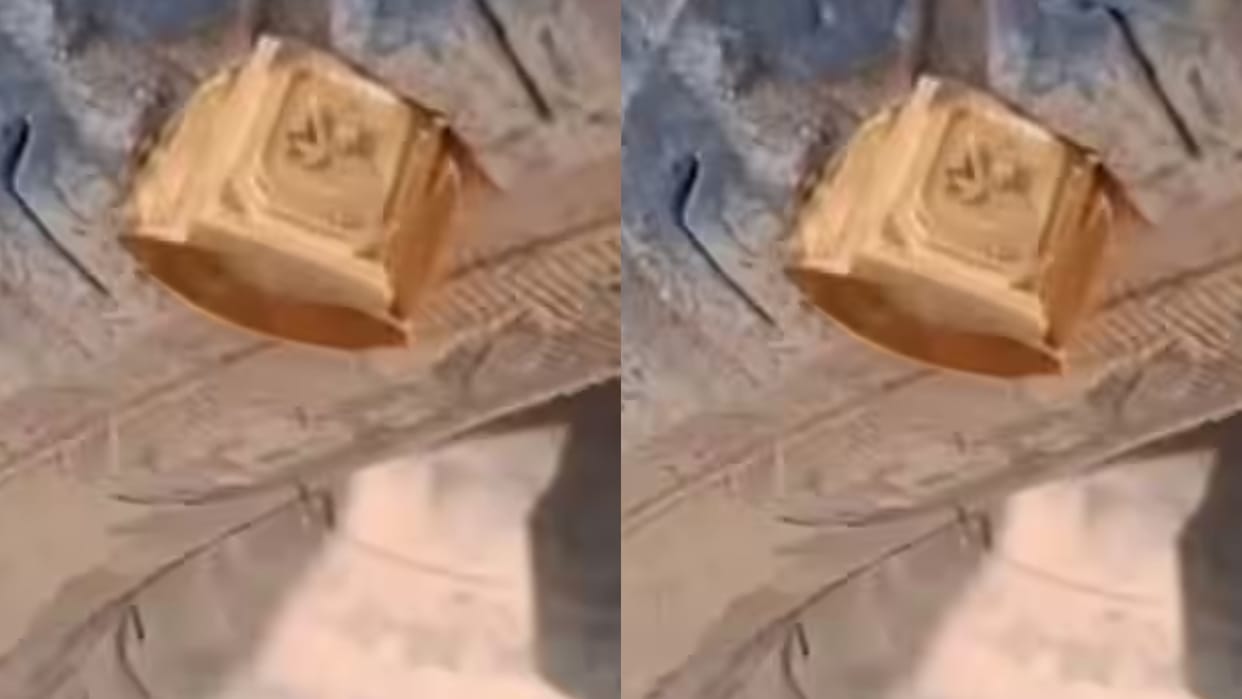 When the bike got punctured man looked at the tyre and found a gold ring Video goes Viral on Internet