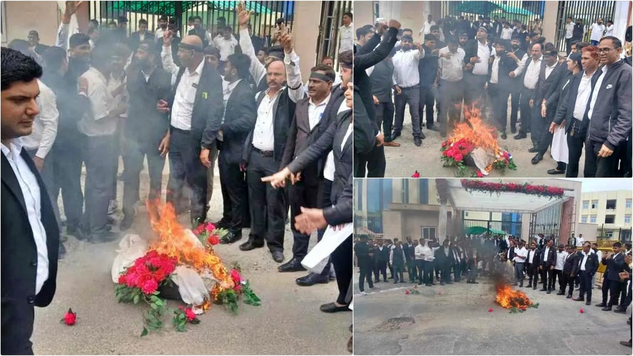 Ajmer News: Lawyers angry over lack of chambers in new court building, protest wearing black bands