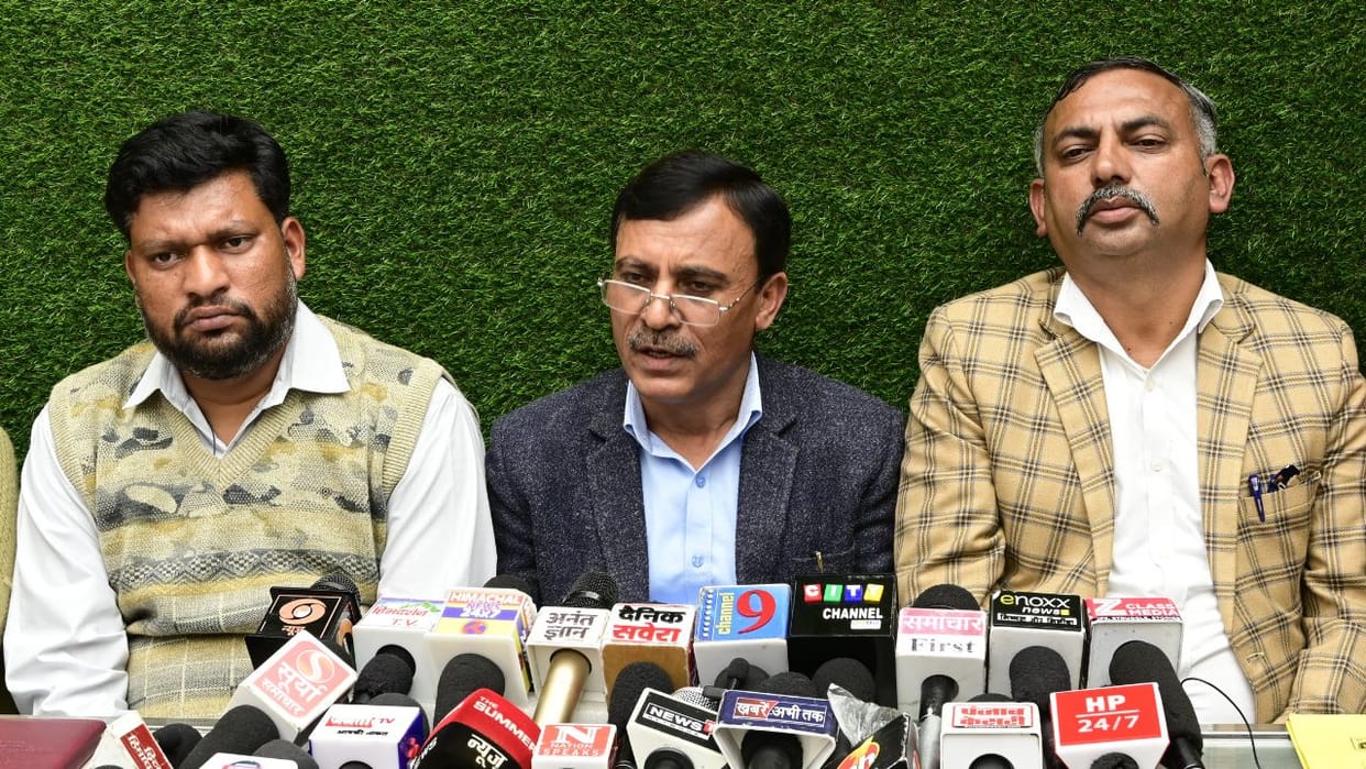 Press conference of Electricity Board Employees Union in Shimla