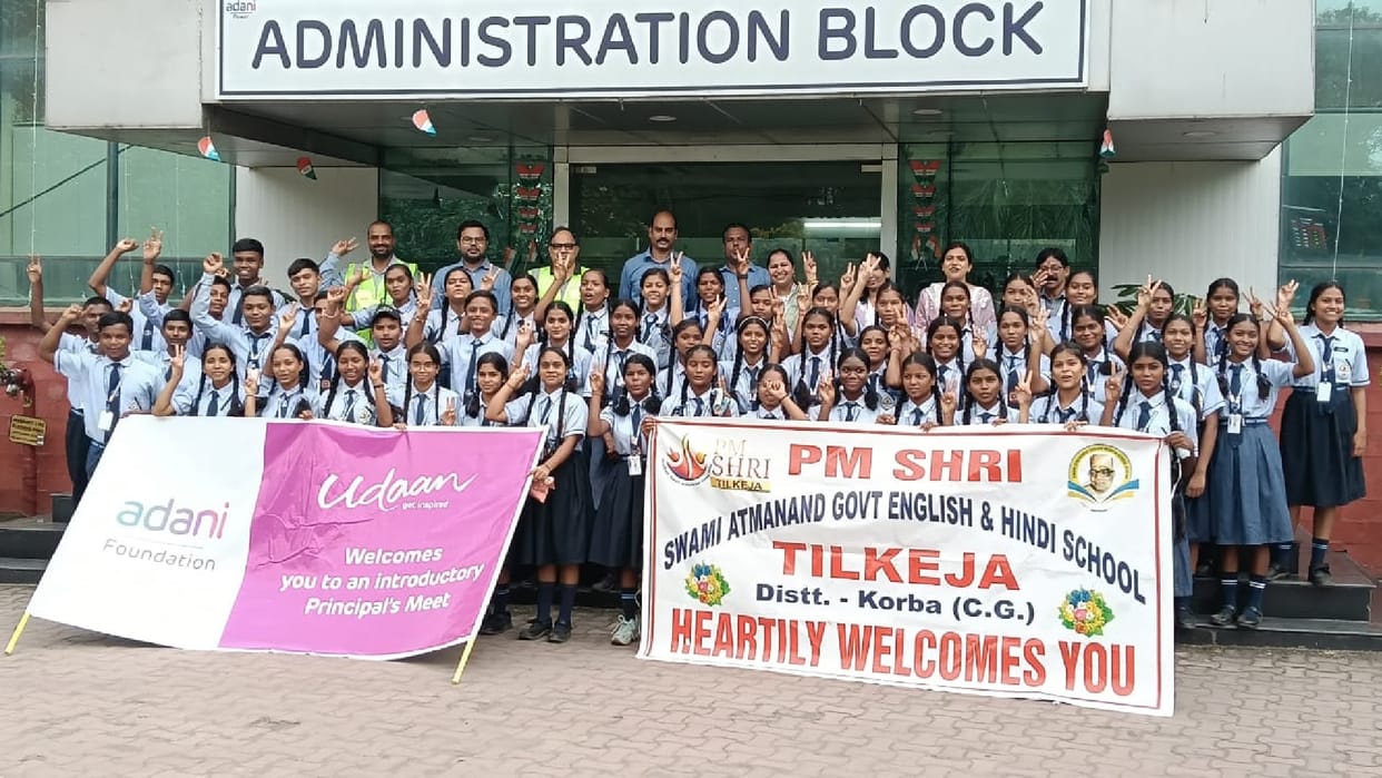 Under the Udaan project, students of PM SAGES Tilkeja made an educational tour of Adani Power Plant in Korba