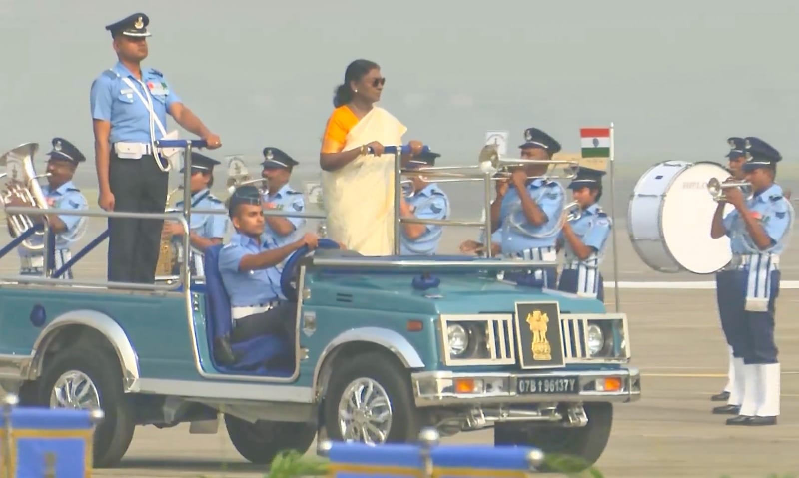 President Draupadi Murmu historic Rafale flight Boards fighter plane wearing suit waves before take-off