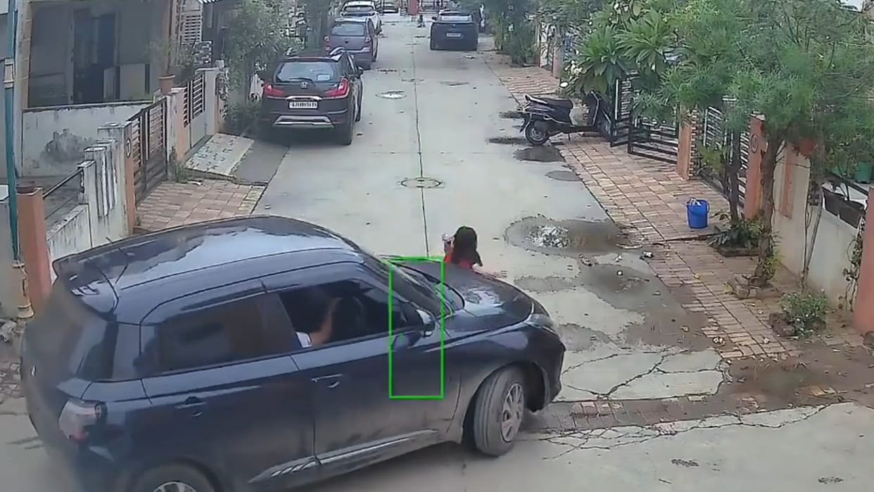 A minor boy brutally ran over a 3 year old girl with his car the video will send shivers down your spine