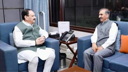 मुख्यमंत्री सुखविंद्र सिंह सुक्खू ने केंद्रीय स्वास्थ्य मंत्री से की मुलाकात।