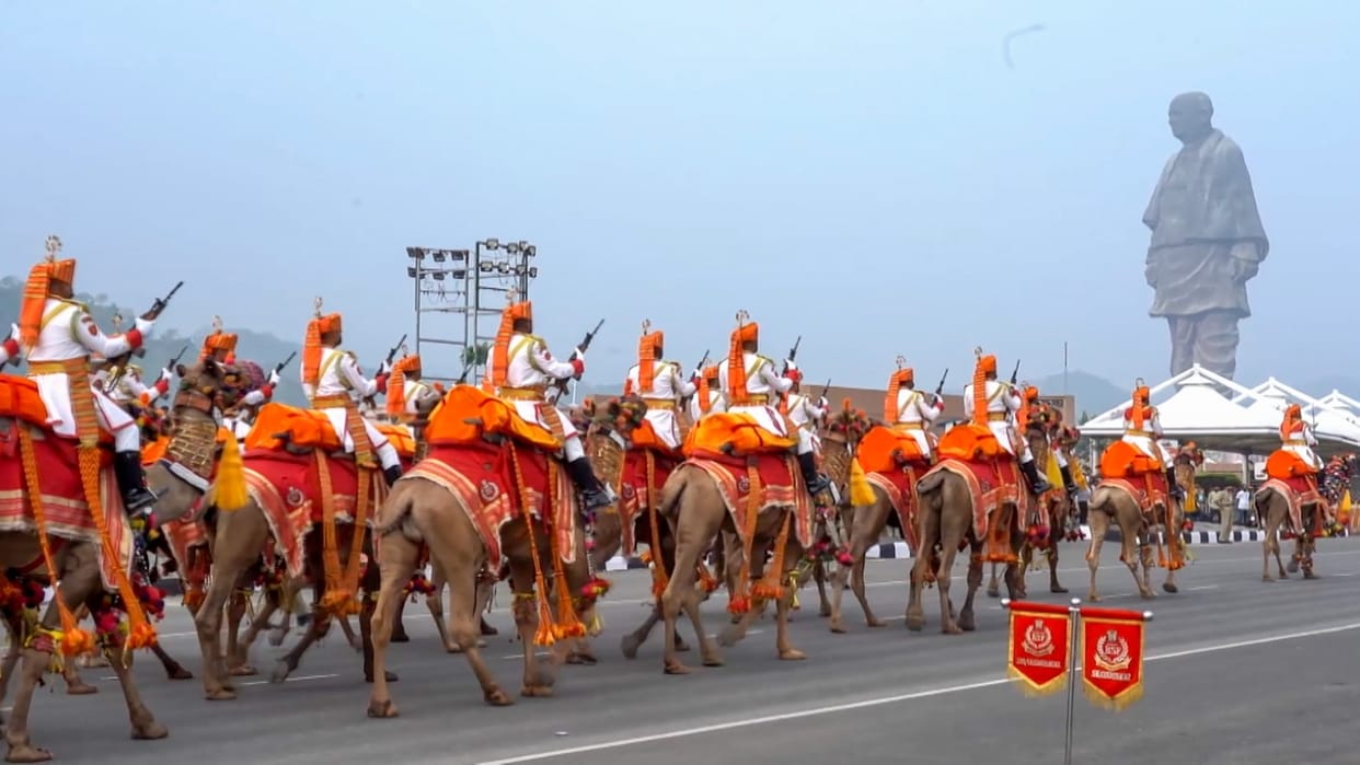 Sardar Patel's 150th birth anniversary grand parade in Gujarat PM Modi leading program