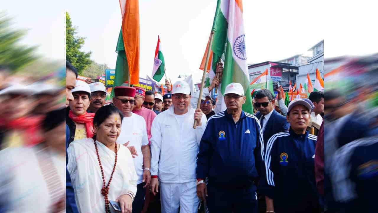 National Unity Day: CM Dhami launches Unity March walkathon pays tribute to Sardar Patel Uttarakhand news
