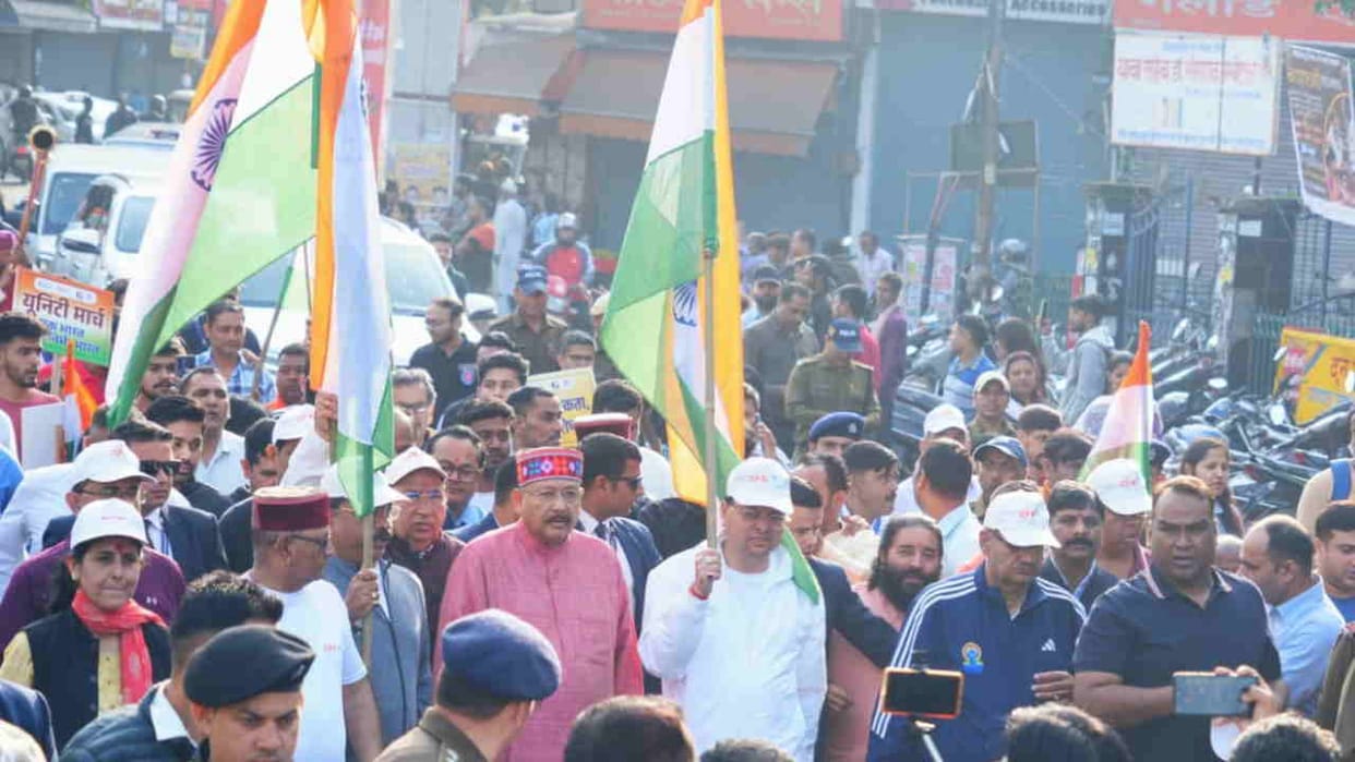National Unity Day: CM Dhami launches Unity March walkathon pays tribute to Sardar Patel Uttarakhand news
