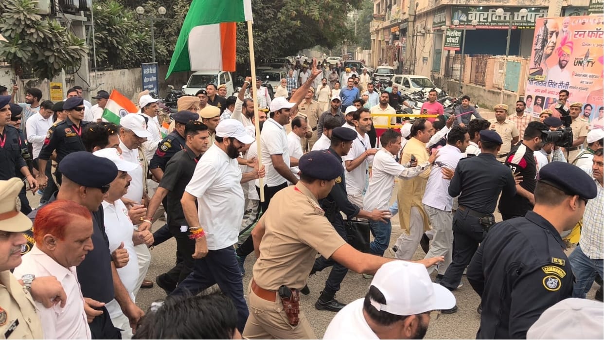 Run for Unity: CM Nayab Saini flagged off the run in Fatehabad and ran himself, saying – India is united today