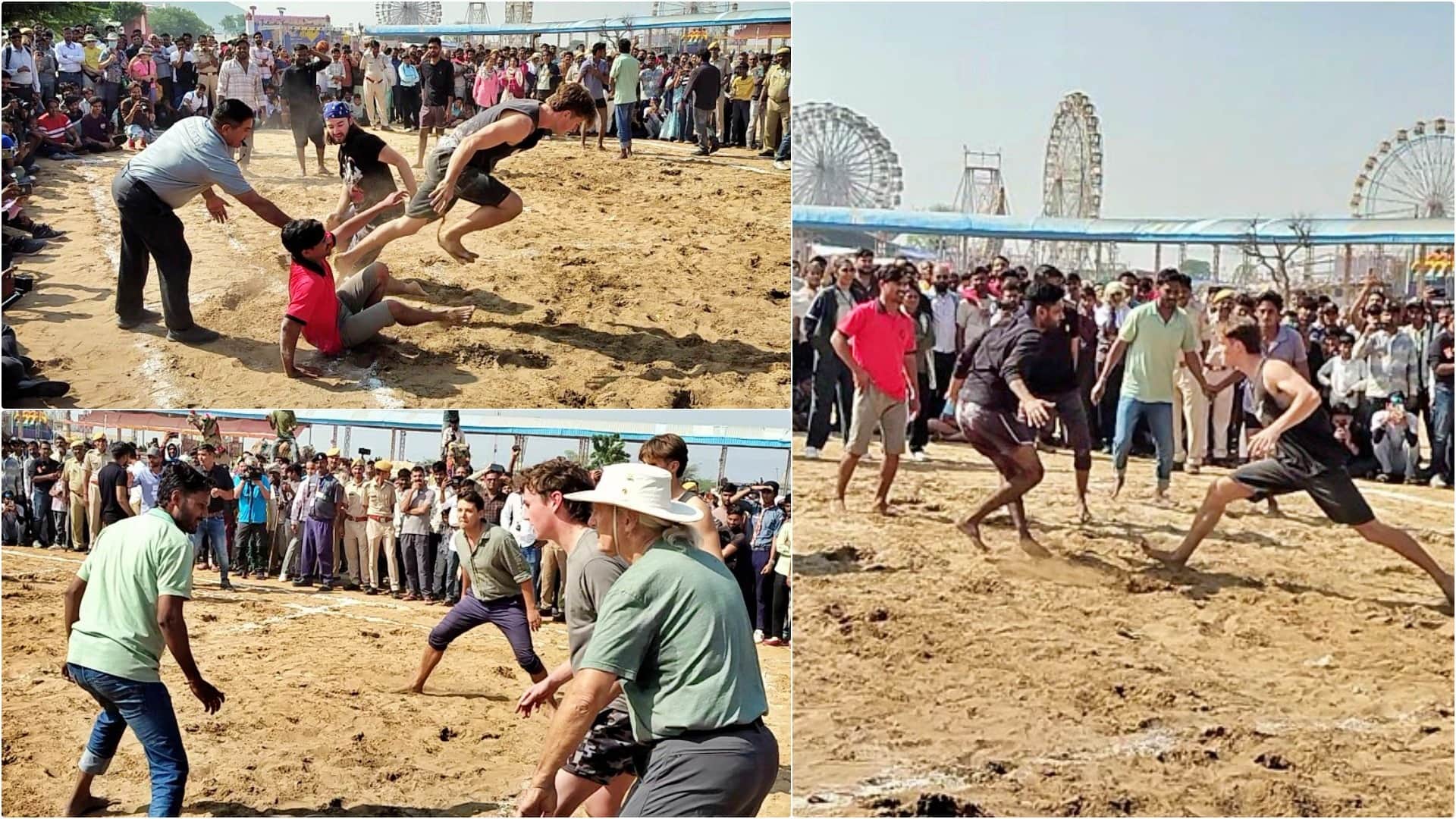Ajmer: Indian Spirit Shines at Pushkar Fair, Local Team Defeats Foreign Tourists in Exciting Kabaddi Match