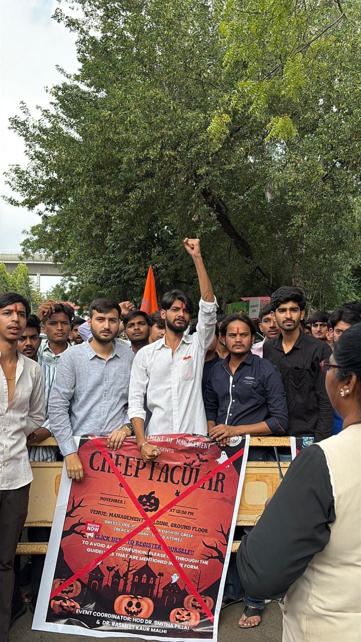 MP News: ABVP protests Halloween event at Bhopal college, college administration cancels event