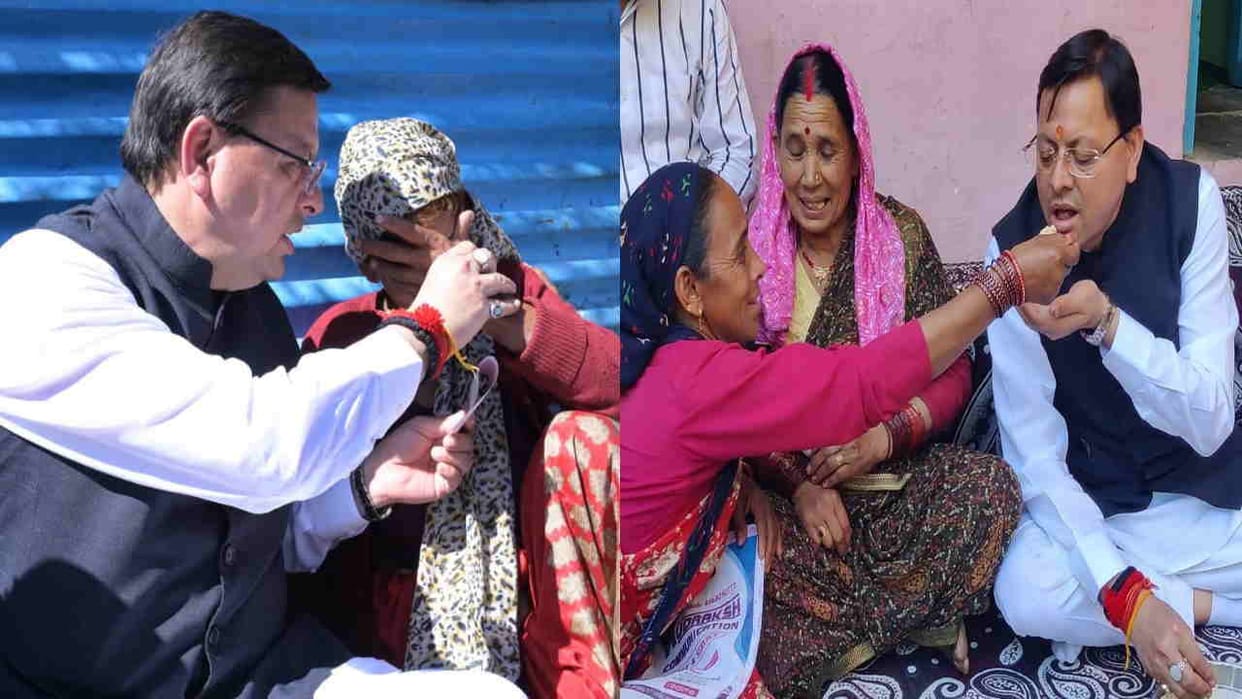 CM Dhami visited Rudraprayag on occasion of Igas festival and spent time with disaster-affected families