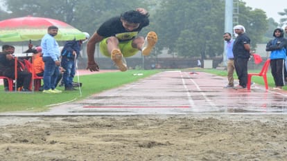 Prayagraj Sports News Amit's golden leap in high jump, Preksha's gold in pole vault