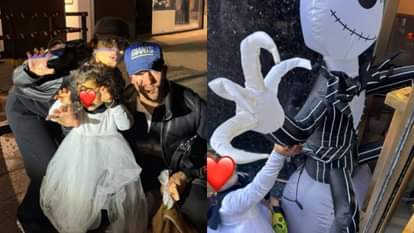 priyanka chopra nick jonas halloween party 2025 with malti marie ghost