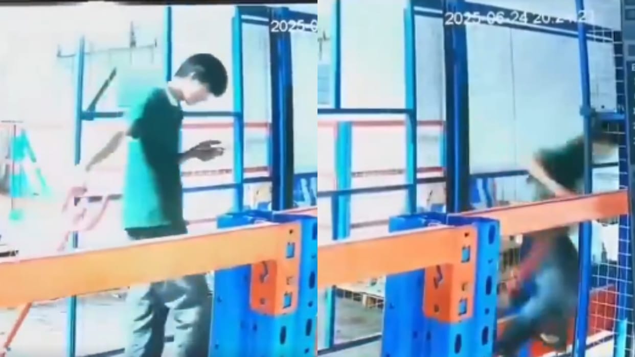 Mobile addiction took his life A man lost in his phone fell from a height CCTV footage goes viral