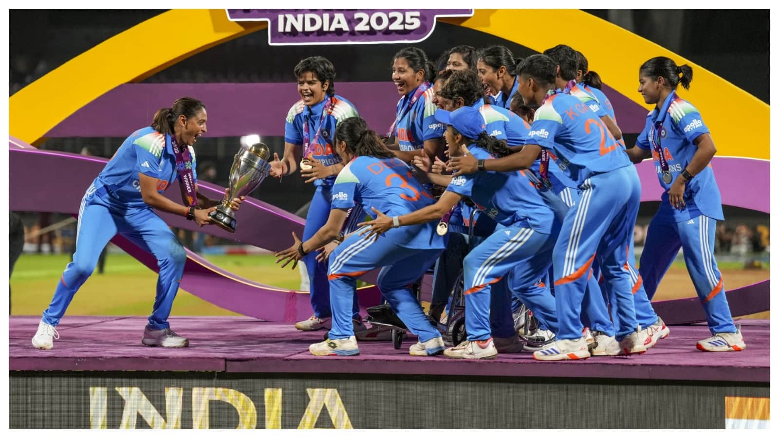 Indian players erupt in celebration after Womens World Cup title win Victory Moments Harmanpreet dance