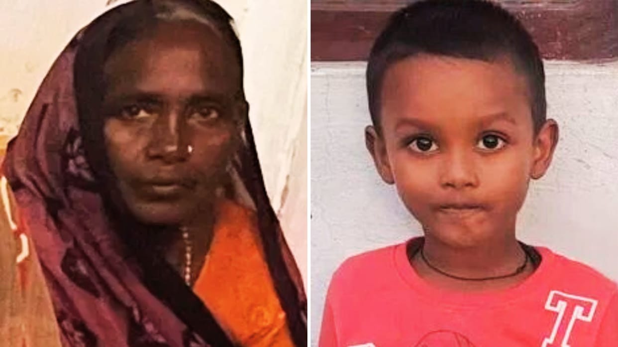 An elderly woman and her five-year-old grandson were hit by a train and died.