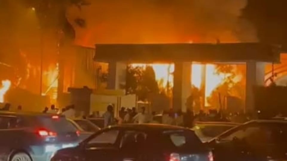 A massive fire broke out at a marriage palace, causing panic at the wedding ceremony
