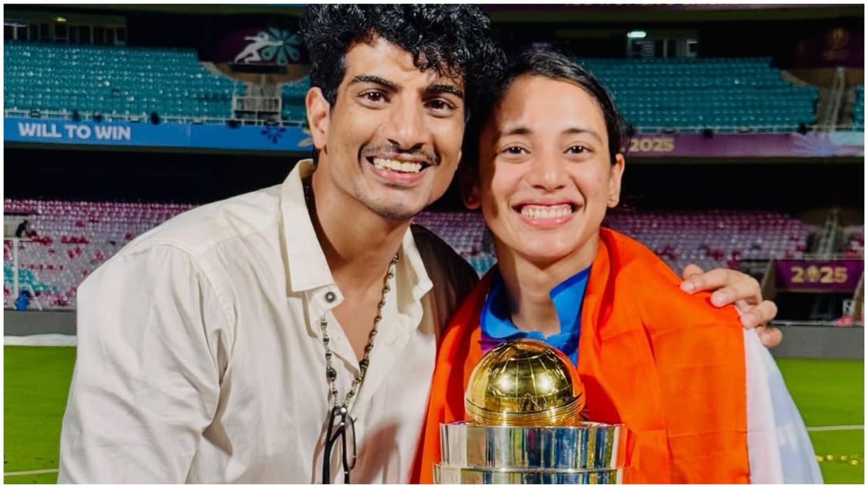 Palash muchhal shares world cup winning moments with smriti mandhana on instagram