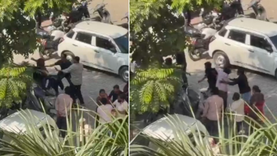 Clash between to familes in Chandigarh district court parking see video