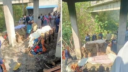Hamirpur pyres of Duni Chand and Raghuveer burned together in Amned car collided with parapet in Tiale da Ghat