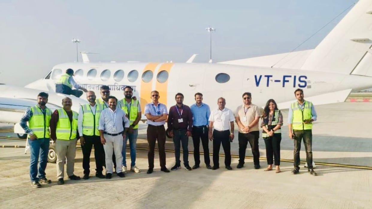 Calibration flight of AAI has landed today at Noida International AirPort