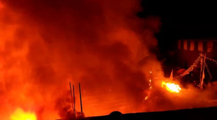 Los Angeles Port Massive fire container ship explosion sparks panic rescue operation continues overnight