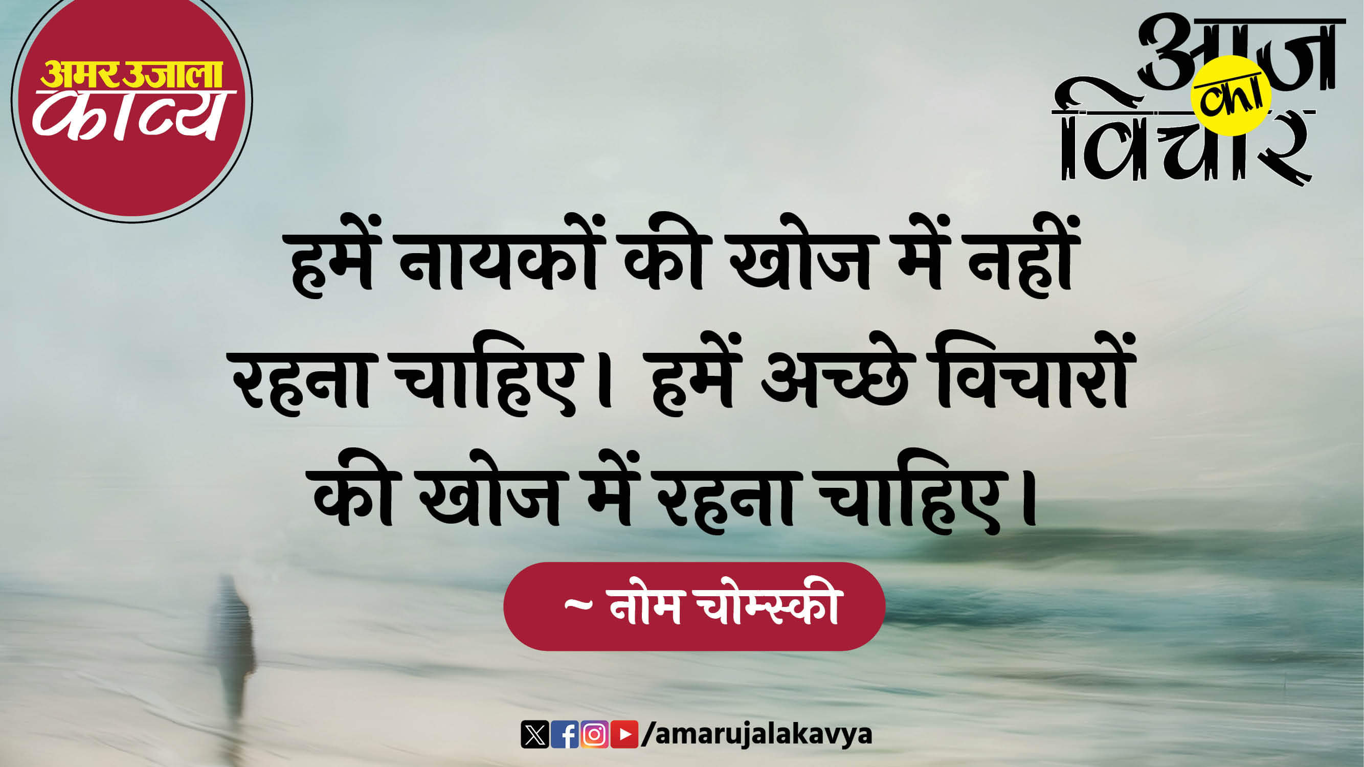 noam chomsky quote in hindi humein nayakon ki khoj mein nahin rehna chahiye
